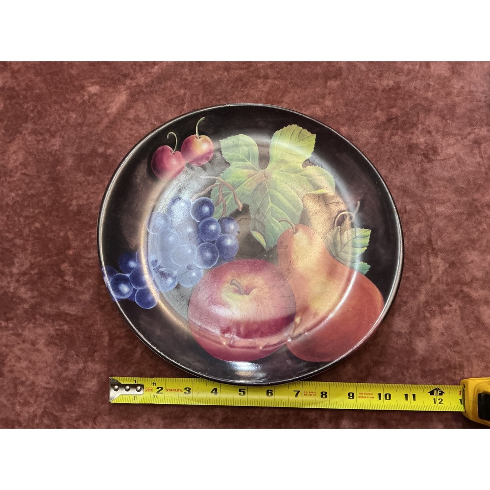 Furio Home Indonesia Fruit Motif Dinner Plates Set of 6 Apple Pear Grape Cherry - Picture 3 of 10